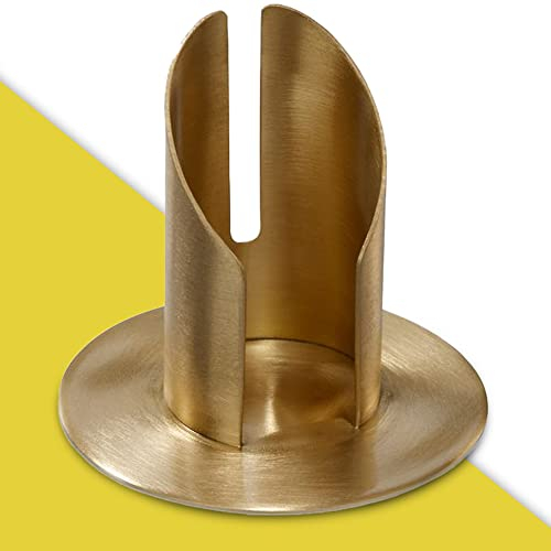 WikaKerzen Kerzenleuchter für Kerzen - Kerzenständer in Silber & Gold gebürstetem Messing Metall - Kerzenhalter für Hochzeits-, Kommunions- & Taufkerzen (Ø 5 cm, Gold)