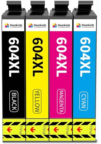 Hookink 4-Pack 604XL Druckerpatronen Kompatibel für Epson 604XL Patronen Multipack für Expression Home XP-2200 XP-2205 XP-3200 XP-3205 XP-4200 XP-4205 Workforce WF-2910 WF-2930 WF-2950 WF-2935