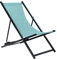 Outdoor Liegestuhl faltbar Aluminium schwarz mit Bespannung blau türkis Locri II