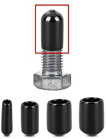 ZZLBZN Round Rubber End Caps - 40PCs Vinyl Flexible End Protectors Assortment Kit, Black, 3mm, 6mm, 9mm, 12mm