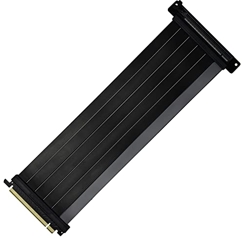 Cooler Master MasterAccessory Riser-Kabel PCIe 4.0 x16 300 mm V2 – EMI-abgeschirmtes, ultraflexibles TPE-Kabel, verstärkte PCI-Steckplätze, Gold-Pin-Anschlüsse, schützendes ABS-Gehäuse – Schwarz