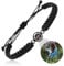 AGSU Personalisiertes Foto-Projektion Armband - Kreis Mit Bild Im Inneren, Einstellbar Geflochten Für Mädchen, Jungen, Männer, Frauen (Black, One Size)