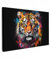 MuchoWow© Cuadros para Salon 120x80 cm Foto con Lienzo Canvas Laminas Cuadro Dormitorio Decoracion Hogar Pared Quadro Tigre - Graffiti - Animales - Negro