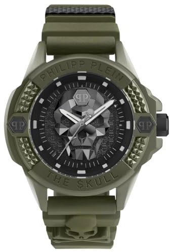Philipp Plein Herren Uhr Analog Quarz The $Kull ECOCERAMIC PWUBA0423 Silikon