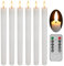 NAKIHOUSE Flameless Taper Candles Flickering with 10-Key Remote, Battery Operated Led Warm 3D Wick Light Window Candles Pack of 6, Christmas Home Wedding Decor(0.7 X 10.6 Inch)