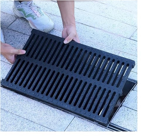 Griglia canaletta Griglia per Piastra di Copertura per Fognatura, Copertura di Scarico Esterna di Larghezza 20 cm/25 cm/30 cm/40 cm/60 cm per Passerelle/Giardini/Garage, Griglie di Drenaggio ad Alta P