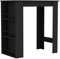URBNLIVING 3 Tier Dining Bar Coffee Kitchen Island Table Open Storage Shelves Living Room (Black)