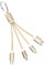 Tranzmtz - Keyring Multi USB 3A Fast Charging 3-in-1 Short Keychain Cable with USB Type C/USB/Micro USB/Phone Connectors - for Smart Phones Tablets and More (Gold)