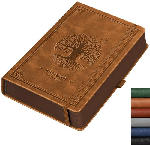 RETTACY A5 Blanko Notizbuch, Hardcover Leder Dickes Notizbuch, 320 Seiten Skizzenbuch, Innentasche, 100gsm Papier, für Frauen Männer Notizen, Doodling, 14.5 x 21cm-Kamel