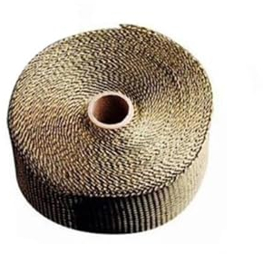 WANGZEYU Hitzeschutzband 1,5 mm * 25 mm * 5 m Auspuff-Wärmewickel-Rollenrohr, Nicht brennbares Turbo-Wärmewickelband mit 4 Edelstahl-Kabelbindern for Auto-Motorrad Auspuff Dichtband (Color : 05)