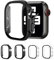 AOTUAO 4 Pezzi Cover Compatibile con Apple Watch Ultra 2 1 49mm con Vetro Temperato, iWatch Case Protettore Schermo e Protettiva Custodia per Apple Watch Ultra 2 1 49mm (2 Nero 2 Trasparente)