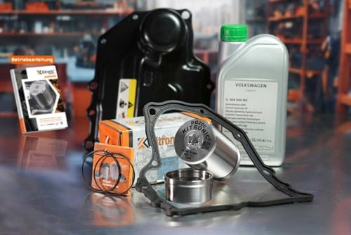 KITRONIC Druckspeicher Reparatursatz DQ200 für DSG, 7-Gang-Mechatronik Trockenkupplungsgetriebe 0AM kompatibel mit VW | Mit Dichtung, Ölwanne & 1L Mechatronik Öl | YMZ111