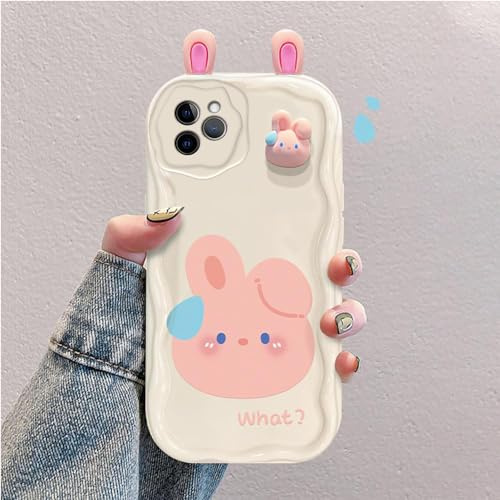 hdqICase Etui 3D Cartoon Compatible avec iPhone 12, | Coque Silicone Antichoc avec Mignons Ours,Lapins et Grenouilles