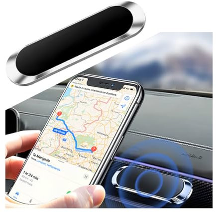 CGEAMDY Handyhalter Fürs Autos Magnet Streifen, Auto Magnetischer Telefonhalter Kompatibel, Handy Halterung Autos Magnethalter, Handyhalterung Auto Magnet 360° Einstellbar Autozubehör(Silber)
