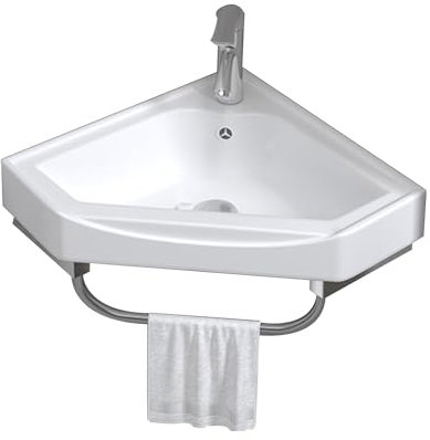 JOSIAHCQ Lavabo Bagno Angolare Sospeso Lavandino Bagno Mobile Bagno Salvaspazio con Rubinetto per Piccoli Spazi(47cm/18.50in)