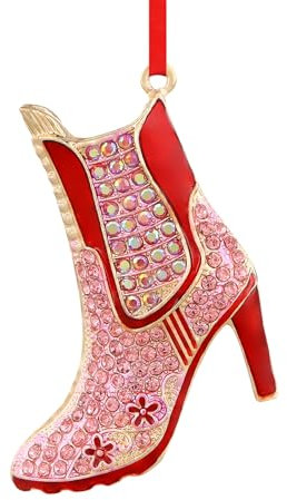 D24TIME High Heel Weihnachtsschmuck – Rosa High Heel Stiefel Schuh Ornamente für Weihnachtsbaum Dekorationen Lustige Xmas Ornament Geschenke für Frauen Schwester Teenager Mädchen Mutter Bestie Friend