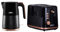 GEEPAS 1.7L Electric Kettle & 2 Slice Bread Toaster | 3000W Rapid Boil Cordless Jug Kettle | Cord Storage, Otter Controller| 7 Browning Levels, Removable Crumb Tray | Black, Aurora Collection