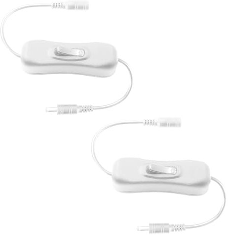 Powice 2pcs DC Verlängerungskabel mit Schalter 3,5 x 1,35, Universal DC 12 Volt Netzteil Verlängerungskabel für Überwachungskameras, LED Streifen, CCTV-IP Überwachung, Weiß