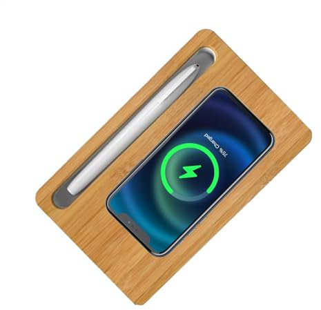 Wireless Charger Tray - 10w Fast Wireless Charging Station, Valet Organizer | Nightstand Tray with Non-Slip Design, Phone Charging Dock for Desk, Bedside Table, Home & Office, for Men