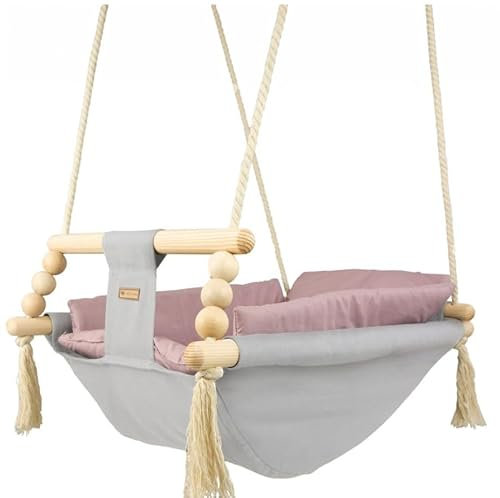 Columpio para bebés y bebés, Columpio de Tela (patrón: Plateado, Rosa)