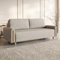 MOTIVENA Notti 3 Sitzer Sofa mit Bettfunktion, Schlafsofa 235 cm Breit, Klappsofa mit Schlaffunktion, Schlafsofa mit Bettkasten, Bettsofa mit Schlaffunktion, Samt Struktur Sofa Beige