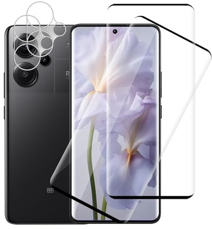 Carantee 2+2 pièces Verre Trempé pour Xiaomi Redmi Note 13 Pro+/Note 13 Pro Plus 5G, avec Caméra Arrière Protecteur, 3D vitre protection pour Redmi Note 13 Pro Plus, Incassable protection écran