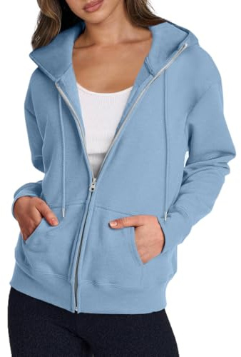 SCBFDI Veste Bomber Femme, Womens Sweatshirts, Sweat Ado Sportif Manche | Automne Manteau Classique Grande Uni Zippé pour Cintrée Capuche Souple