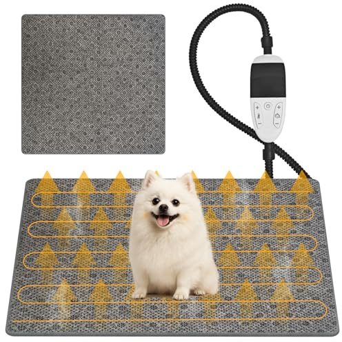 CACSPS Heizkissen für Haustiere – Heizmatte für Katzen und Hunde mit Temperaturregelung und automatischer Abschaltung (45 x 45cm)