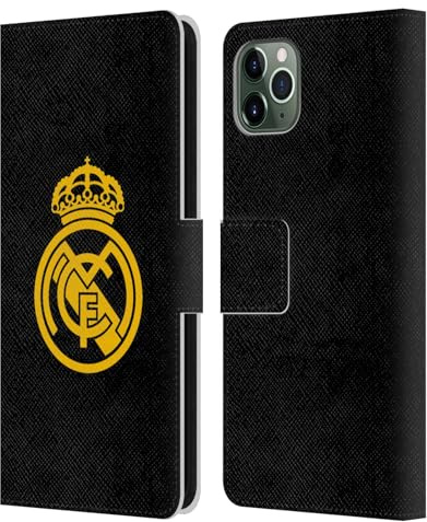 Head Case Designs Officially Licensed Real Madrid CF Gold Logo Origin Leather Wallet Case Compatible With Apple iPhone 11 Pro Max