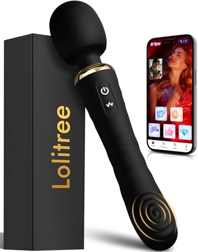 Dual-Ended Wand Vibrator, Lolitree 9.8in Silent Sex Toys for Women Couples | Vibrating & Tapping Insertable Tail for G-Spot & Anal Massager, 20 Powerful Modes Flexible Magic Vibrators, AI Sync Adult Toy