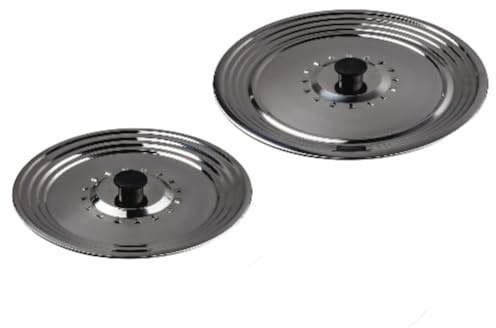 Juego de 2 tapas de acero inoxidable 22/24/26 y 28/30/32 cm – Tapas sartenes universales – Tapa sarten y tapa olla – Tapaderas para sartenes y cacerolas – Tapa sarten 28 cm.