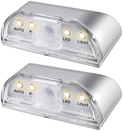 2Pack Motion Sensor LED Door Keyhole Light 4LED Beads Excludes 2AABatteries