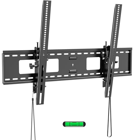 Heavy Duty XXL Tilt TV Wall Bracket for 55-120 Inch Flat & Curved TVs | WHYFONE Ultra Slim TV Bracket Max. VESA 900x600mm, Bubble Level and Cable Ties Included