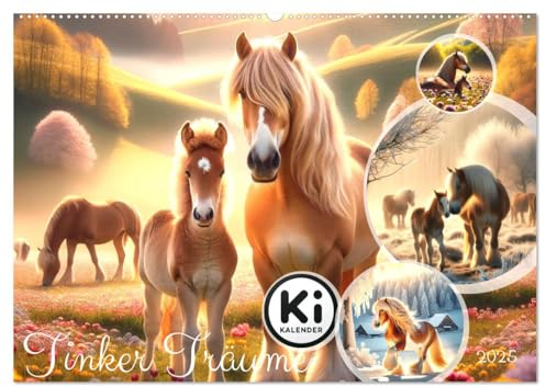Tinker Träume - Ein Jahr auf zauberhaften Weiden (Wandkalender 2025 DIN A2 quer), CALVENDO Monatskalender