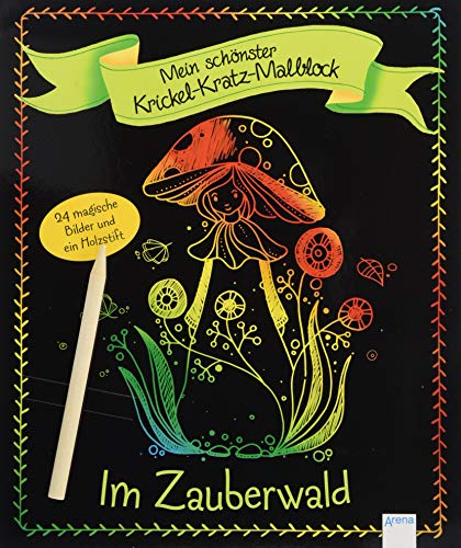 Mein schönster Krickel-Kratz-Malblock. Im Zauberwald: 24 magische Bilder und ein Holzstift