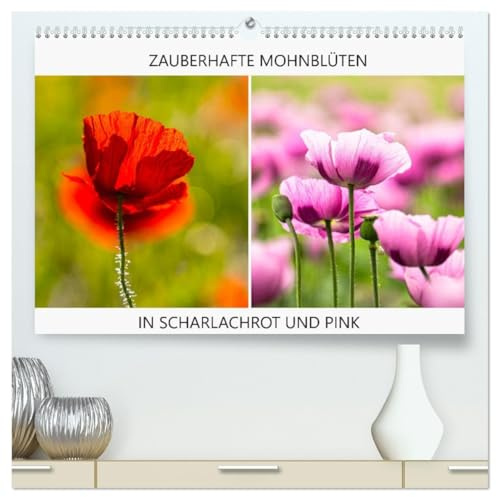 ZAUBERHAFTE MOHNBLÜTEN IN SCHARLACHROT UND PINK (hochwertiger Premium Wandkalender 2026 DIN A2 quer), Kunstdruck in Hochglanz: Jedes blühende Mohnfeld ist für mich ein Highlight. (CALVENDO Natur)