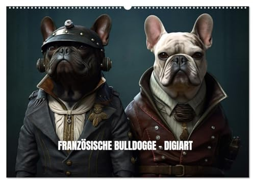Französische Bulldogge KI Digiart (Wandkalender 2026 DIN A2 quer), CALVENDO Monatskalender: Digitale KI Frenchie Kunst, eine Reise durch die Zeit. (CALVENDO Kunst)