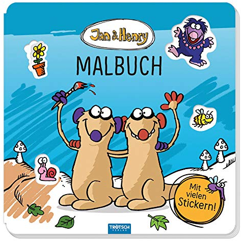 Trötsch Jan und Henry Malbuch mit Stickern: Malbuch Beschäftigungsbuch Ausmalbuch Stickerbuch (Jan & Henry)
