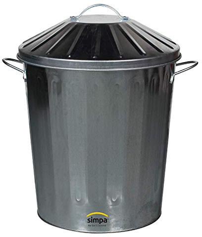 Anything4home 40 Litre Glavanised Midi Bin Small Heavy Duty Steel Home Indoor Outdoor Animal Feed