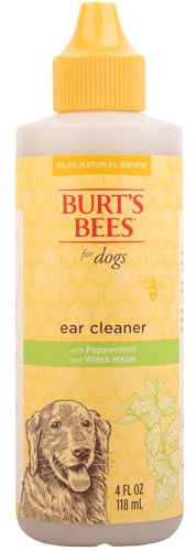 BURT'S BEES FOR PETS Ear Cleaner for Dogs with Pepeprmint and Witch Hazel, 99.7% Natural Origin Formulas, Dog Ear Cleaner, Ear Cleaning Solution for Dogs, 4 oz