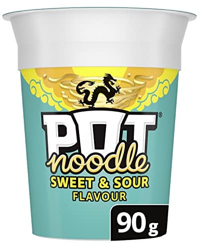 Pot Noodle Sweet & Sour Instant Snack Vegetarian quick to make noodles 90 g