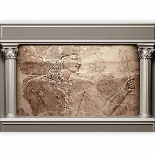 Fotomurales B&D XXL 200x140 cm Papel pintado tejido no tejido Decoración de Pared decorativos Murales moderna Diseno Fotográfico Egipto Faraon Antig-edad Textur Muro d-C-0021-a-b