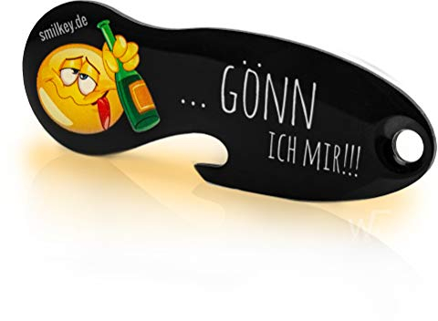 Einkaufswagenlöser ® Gönn ich mir/Entriegler für Einkaufswagen – inkl. 1 Jahr Schlüsselfundservice/Einkaufswagenchip abziehbar/Einkaufschip zum rausziehen/Schlüsselanhänger Metall / 1 Stück