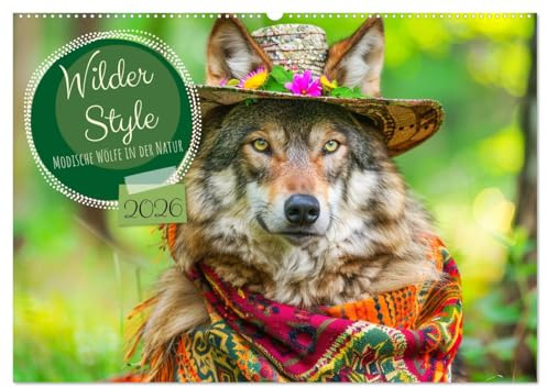 Wilder Style. Modische Wölfe in der Natur (Wandkalender 2026 DIN A2 quer), CALVENDO Monatskalender: Der Stil der Wildnis mit modischen Wölfen (CALVENDO Tiere)