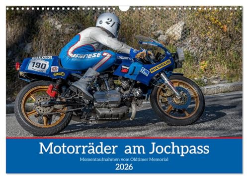 Motorräder am Jochpass (Wandkalender 2026 DIN A3 quer), CALVENDO Monatskalender: Motorradlegenden in Ihrem Element. (CALVENDO Hobbys)