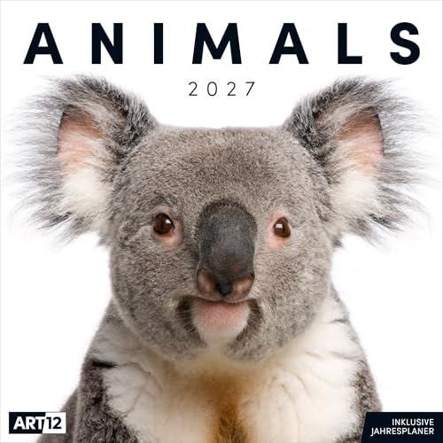 Animals Broschürenkalender 2027 - 30x30 - Art12 | Außergewöhnlicher Tier-Kalender im schlanken Hochformat (aufgeklappt 30x60 cm) | Einträge & Notizen