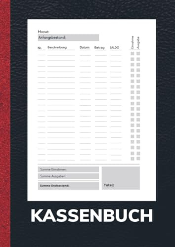 Kassenbuch A4 Schwarz- Einfaches Einnahmen und Ausgaben Buch für Gastronomie, Privathaushalt und Kleingewerbe.: Auch als Haushaltsbuch geeignet. Über 2000 Einträge ohne Mwst.