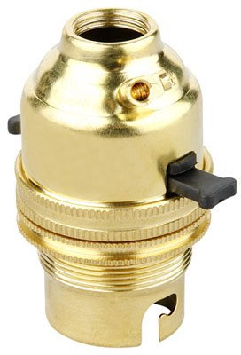 Jeani Lampholder 1/2in Entry Brass Switched BC C/W Shade Ring