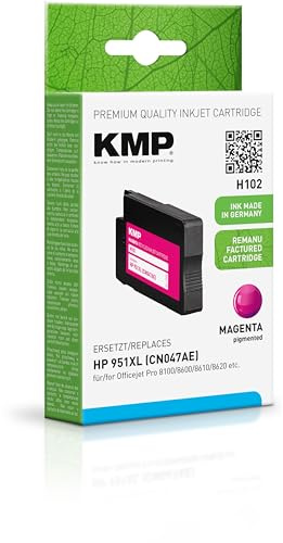 KMP Tintenpatrone passend für HP 951XL Magenta (CN047AE) mit Chip - H102 - für HP OfficeJet Pro 276 dw 251 dw, 8100 8610 8615 8616 8620 8625 8... etc.
