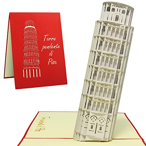 LINPopUp® Pop - Up Karte Italien, 3D Reisegutschein Stadtbesichtigung Architektur Schiefer Turm von Pisa, Italien, N201